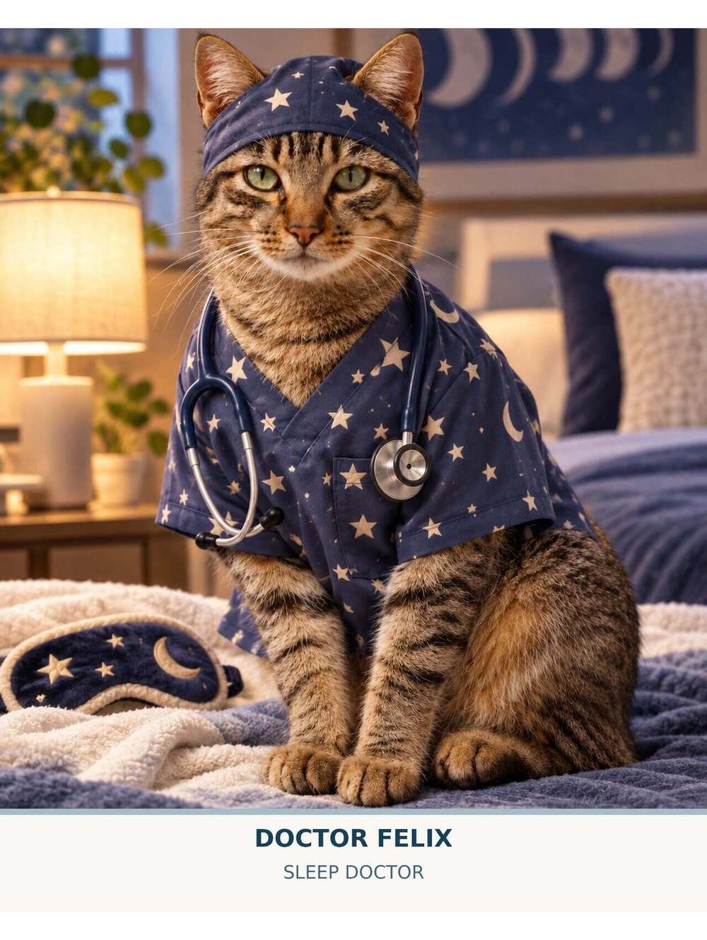 4882 Personalized Pet Pics Turn Your Cat Into a Doctor (Sleep Doctor) 8x10